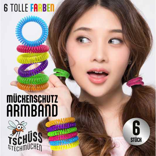 GERNEKIND Anti-Mücken-Armband / 6-Stück / Bunt gemischt