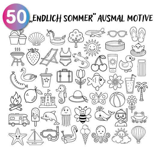 GERNEKIND / Endlich Sommer - Ein kreatives Lernmalbuch mit 50 tollen Sommer-Motiven / 1-5 Jahre