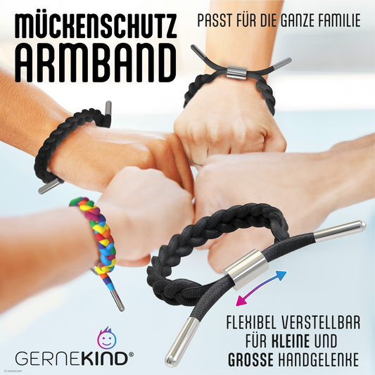 GERNEKIND Anti-Mücken-Armband / Microfaser / Schwarz