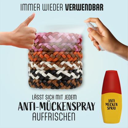 GERNEKIND Anti-MückenSet / LEO-Edition / 6 Armbänder + 48 Sticker