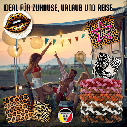 GERNEKIND Anti-MückenSet / LEO-Edition / 6 Armbänder + 48 Sticker