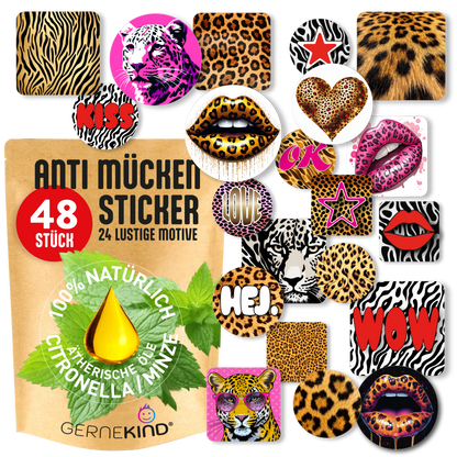 GERNEKIND Anti-Mücken-Sticker / LEO-Edition / 48 Stück