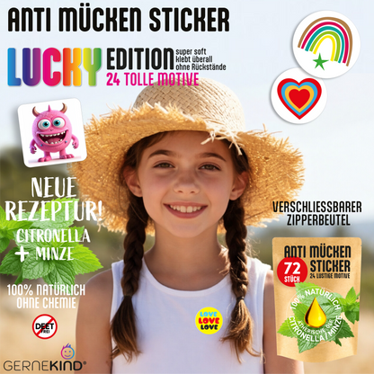 GERNEKIND Anti-Mücken-Sticker / LUCKY-Edition / 72 Stück
