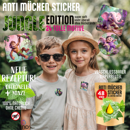 GERNEKIND Anti-Mücken-Sticker / JUNGLE-Edition / 48 Stück