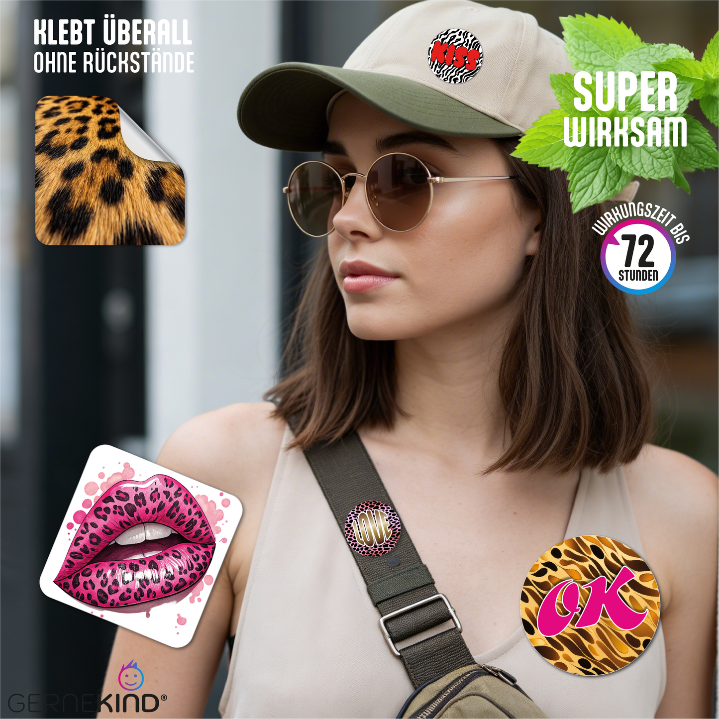 GERNEKIND Anti-Mücken-Sticker / LEO-Edition / 48 Stück