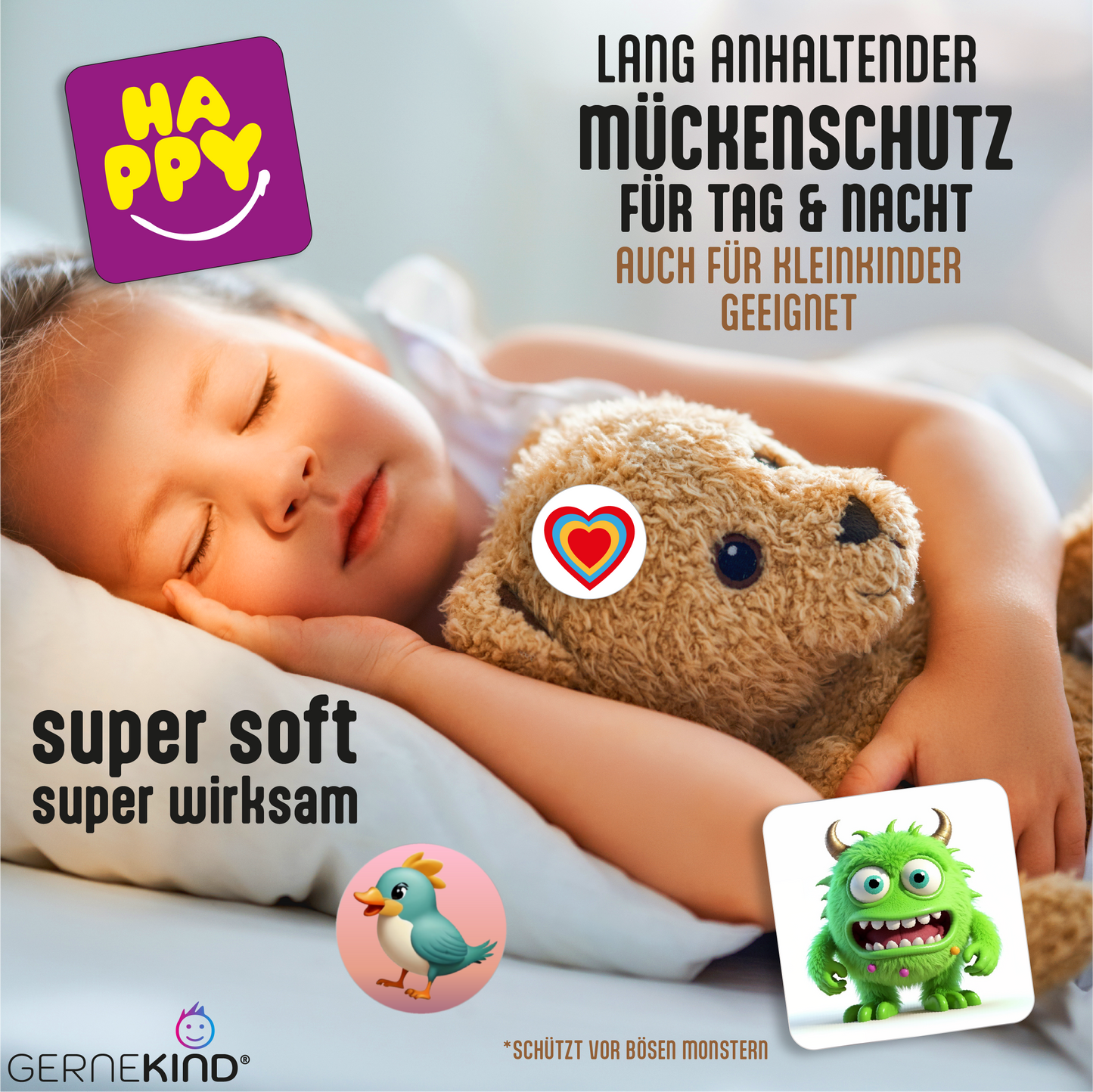 GERNEKIND Anti-Mücken-Sticker / LUCKY-Edition / 72 Stück