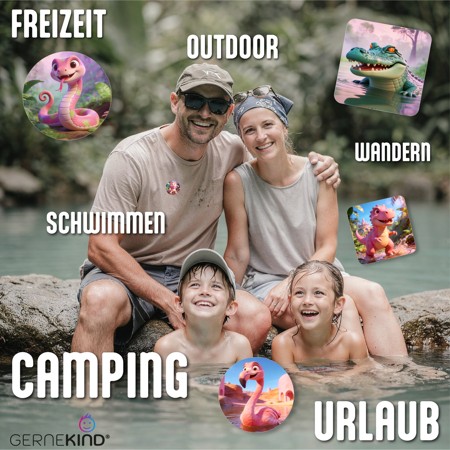 GERNEKIND Anti-Mücken-Sticker / JUNGLE-Edition / 48 Stück