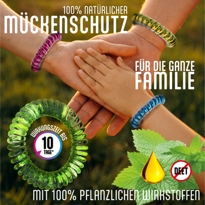 GERNEKIND Anti-Mücken-Armband / 6-Stück / Metallic bunt gemischt