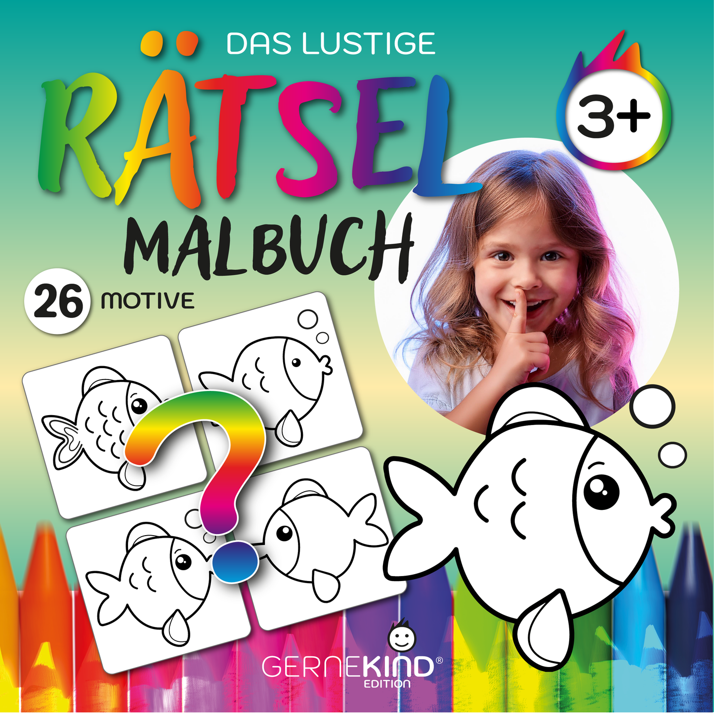 GERNEKIND / Rätsel Malbuch - Lustiger Ausmal- und Rätselspaß in einem Buch / ab 3 Jahre