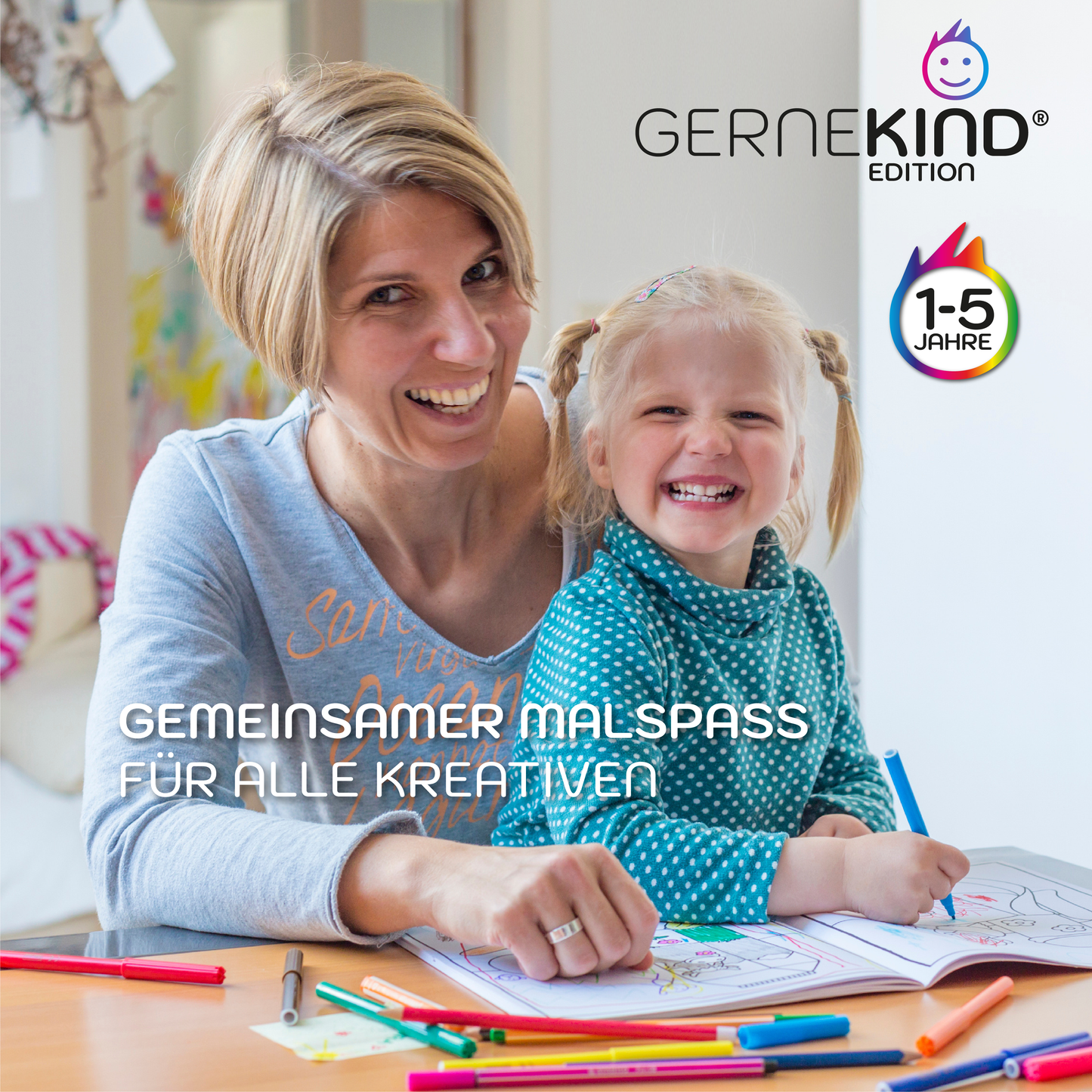 GERNEKIND / Natur & Tiere - Ein kreatives Lernmalbuch mit 50 tollen Natur & Tiermotiven / 1-5 Jahre