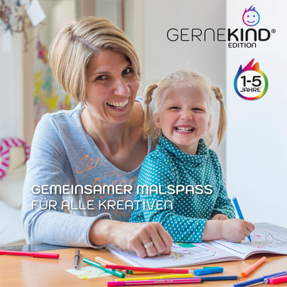 GERNEKIND / Natur & Tiere - Ein kreatives Lernmalbuch mit 50 tollen Natur & Tiermotiven / 1-5 Jahre