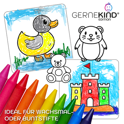 GERNEKIND / Natur & Tiere - Ein kreatives Lernmalbuch mit 50 tollen Natur & Tiermotiven / 1-5 Jahre