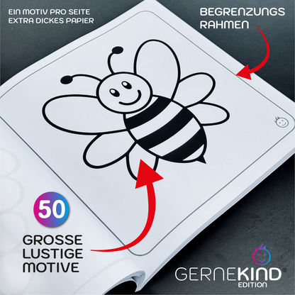 GERNEKIND / Natur & Tiere - Ein kreatives Lernmalbuch mit 50 tollen Natur & Tiermotiven / 1-5 Jahre