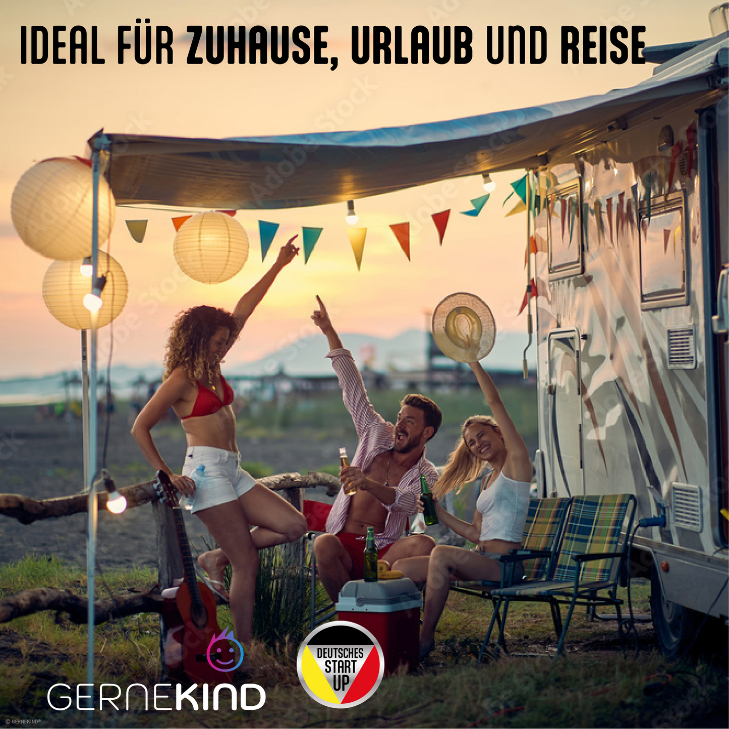 GERNEKIND Anti-Mücken-Armband / Microfaser / Regenbogen
