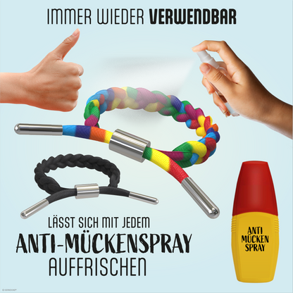 GERNEKIND Anti-Mücken-Armband / Microfaser / Regenbogen