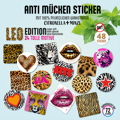GERNEKIND Anti-Mücken-Sticker / LEO-Edition / 48 Stück